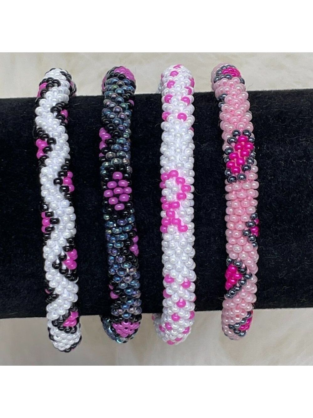 ALL PROFITS TO CHARITY! Bracelets Hand Crocheted in Nepal (set of 4) #683